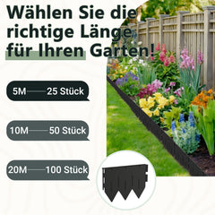 Jopassy Rasenkante aus PP-Kunststoff – flexible Beeteinfassung / Beetumrandung für Garten, Rasen & Blumenbeet, 5 m / 10 m / 20 m