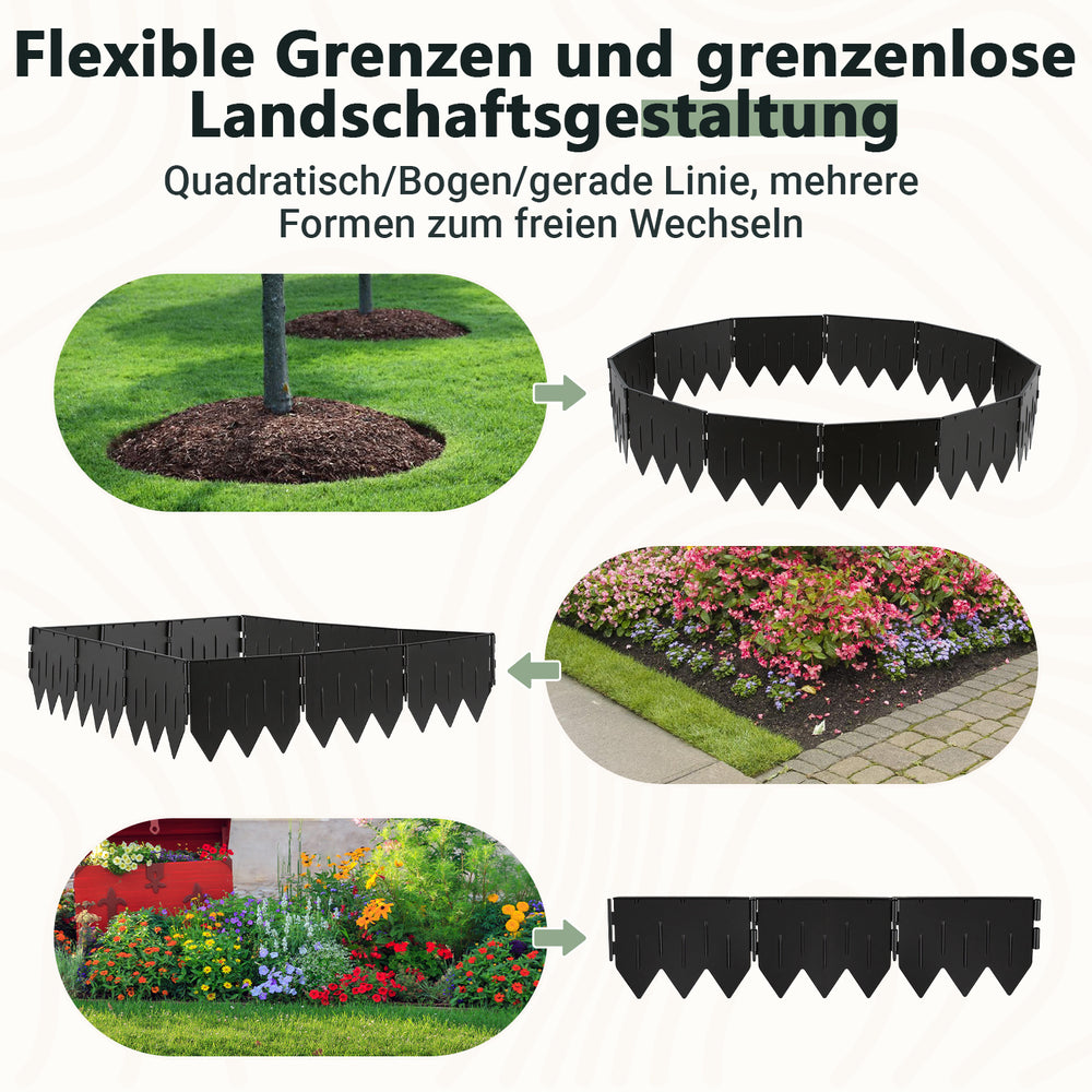 Jopassy Rasenkante aus PP-Kunststoff – flexible Beeteinfassung / Beetumrandung für Garten, Rasen & Blumenbeet, 5 m / 10 m / 20 m