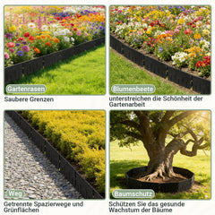 Jopassy Rasenkante aus PP-Kunststoff – flexible Beeteinfassung / Beetumrandung für Garten, Rasen & Blumenbeet, 5 m / 10 m / 20 m