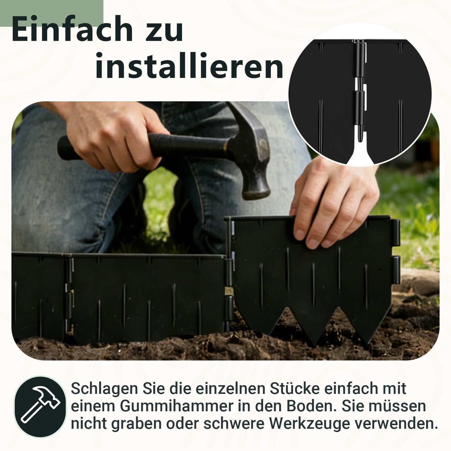 Jopassy Rasenkante aus PP-Kunststoff – flexible Beeteinfassung / Beetumrandung für Garten, Rasen & Blumenbeet, 5 m / 10 m / 20 m