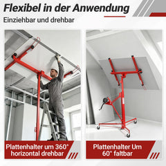 Jopassy Plattenheber Trockenbau bis 68 kg 140–350 cm höhenverstellbar mit 360° Drehfunktion