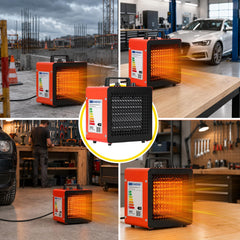 Jopassy Heizlüfter 2000/3000W kompakter Bauheizer mit Thermostat