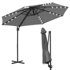 Jopassy Sonnenschirm Ampelschirm 300 x 300 cm, Rund Wasserdicht Terrassenschirm