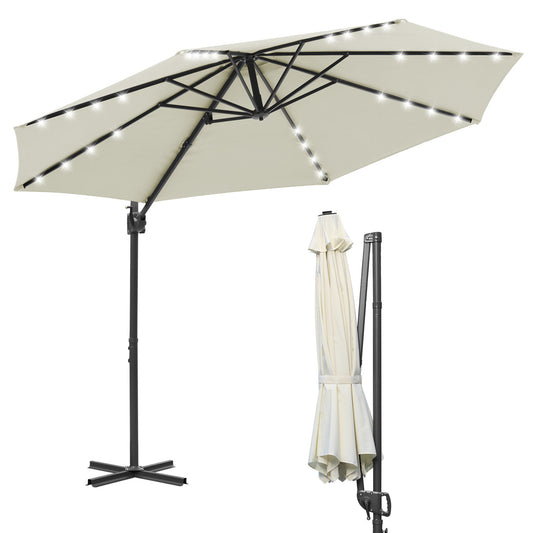 Jopassy Sonnenschirm Ampelschirm 300 x 300 cm, Rund Wasserdicht Terrassenschirm