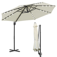 Jopassy Sonnenschirm Ampelschirm 300 x 300 cm, Rund Wasserdicht Terrassenschirm