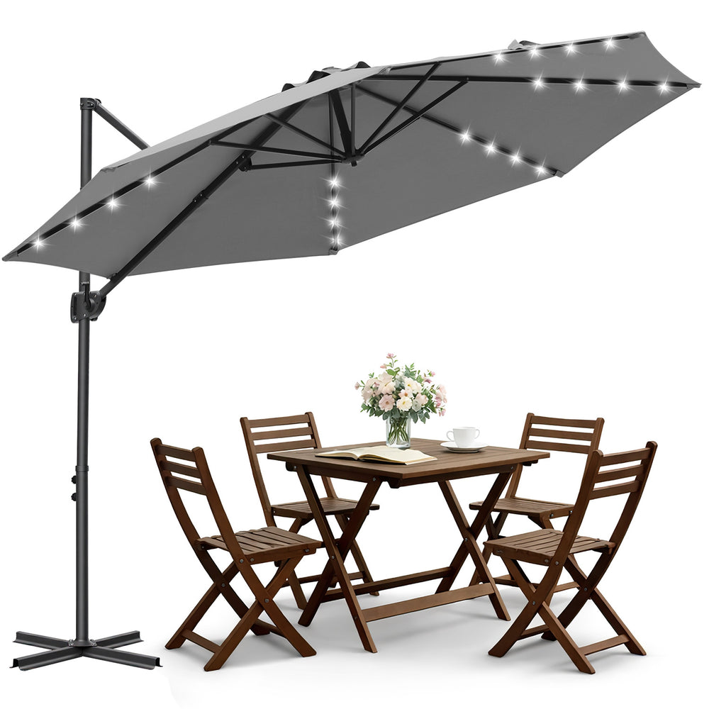 Jopassy Sonnenschirm Ampelschirm 300 x 300 cm, Rund Wasserdicht Terrassenschirm