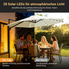 Jopassy Sonnenschirm Ampelschirm 300 x 300 cm, Rund Wasserdicht Terrassenschirm