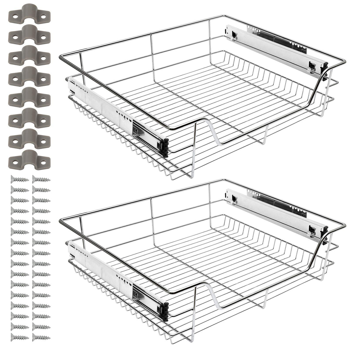 Jopassy Küchenschrank Auszug Korbauszug 30/40 50/60cm Teleskopschublade für Spülschrank