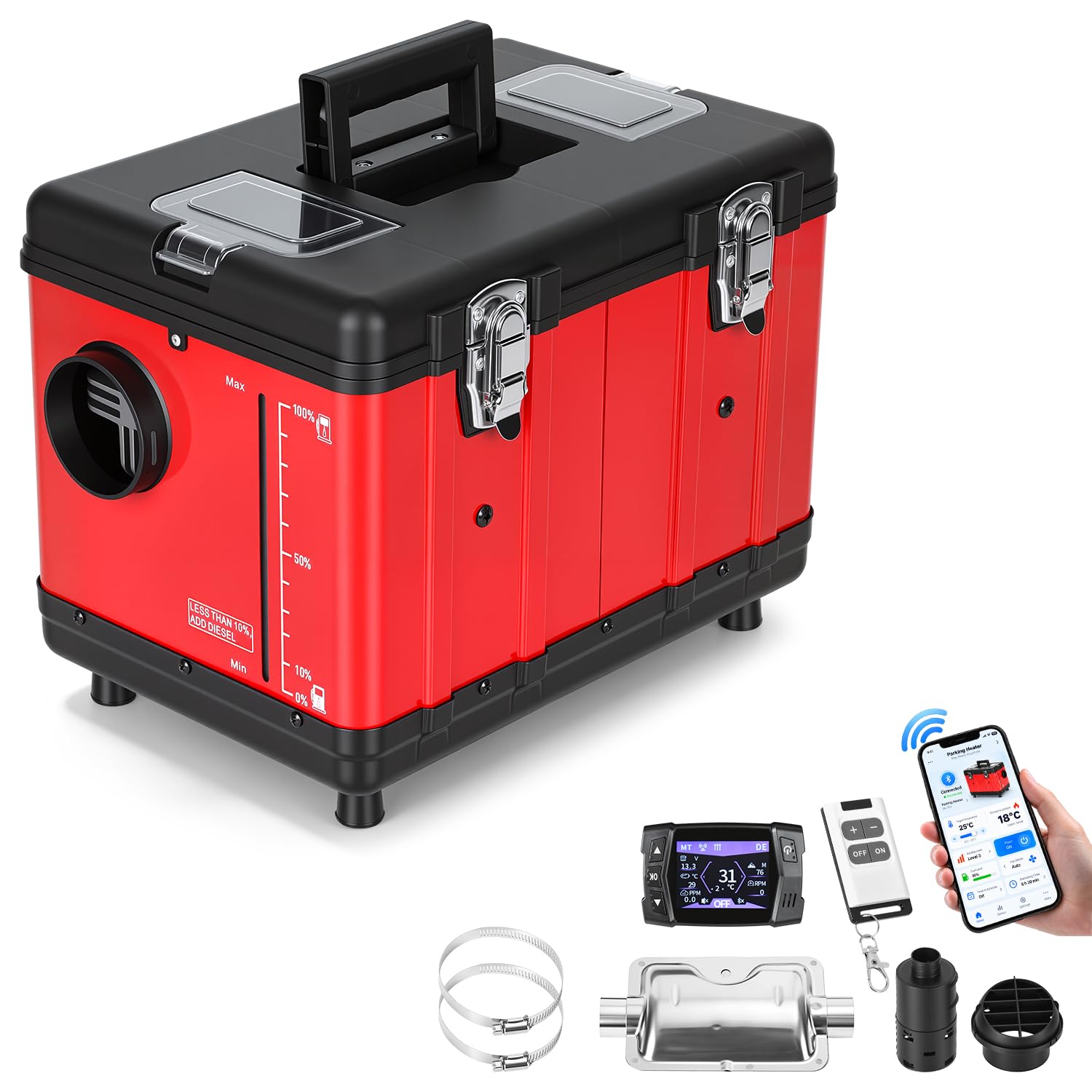Jopassy Diesel Standheizung 12V/24V/230V 5L mit LCD und Fernbedienung
