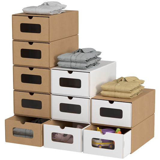 Jopassy Aufbewahrungsboxen 10er Set 33 x 30 x 35 cm mit Sichtfenster