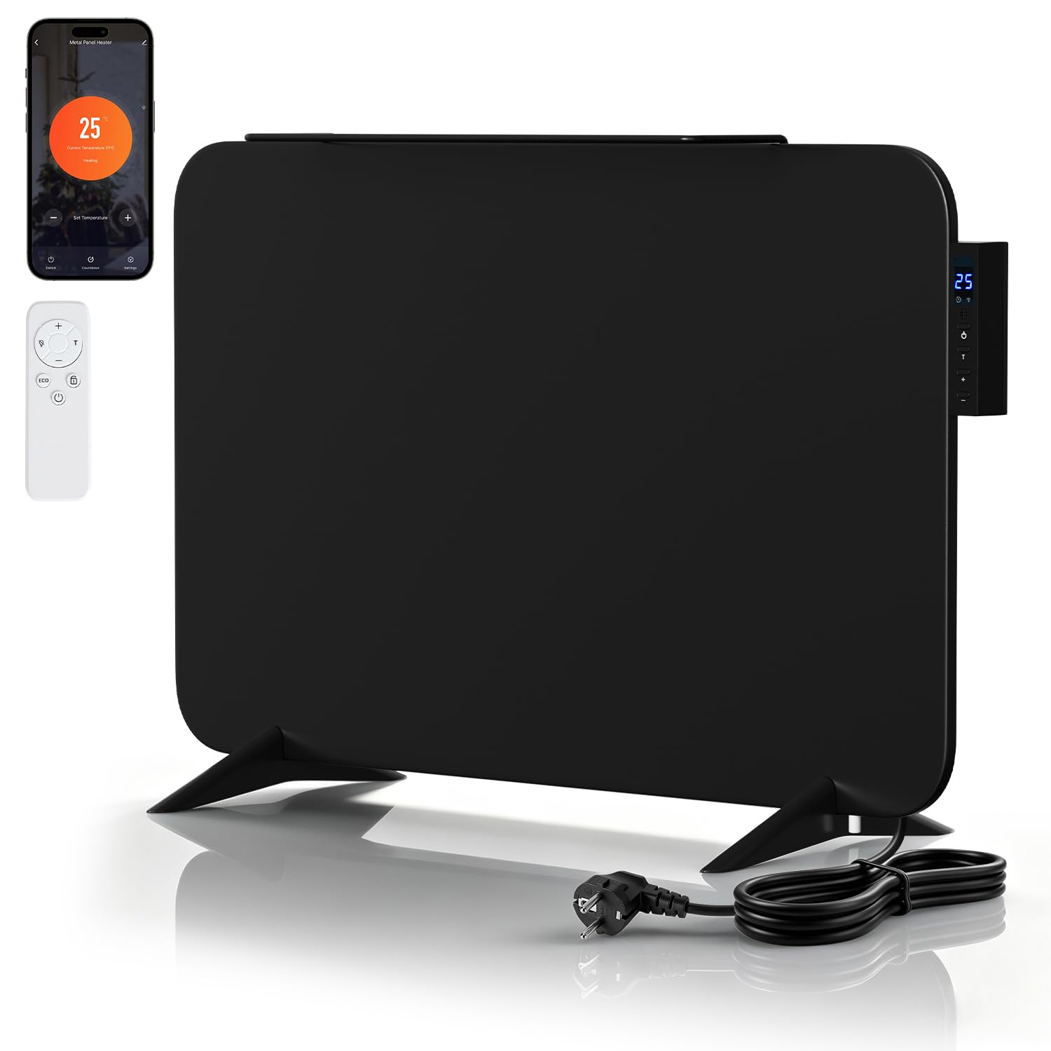 Jopassy Infrarotheizung 450/800W mit Smart Thermostat App Handtuchhalter IP44