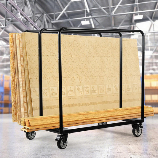 Jopassy Plattenwagen 680kg Schwerlast Plattentransporter mit 4 Lenkrollen für Werkstatt Lager Baustelle