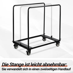 Jopassy Plattenwagen 680kg Schwerlast Plattentransporter mit 4 Lenkrollen für Werkstatt Lager Baustelle