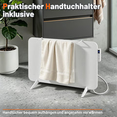 Jopassy Infrarotheizung 450/800W mit Smart Thermostat App Handtuchhalter IP44