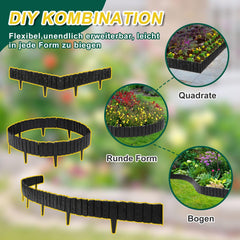 Jopassy Rasenkante Kunststoff Holz-Optik Beetumrandung für Garten