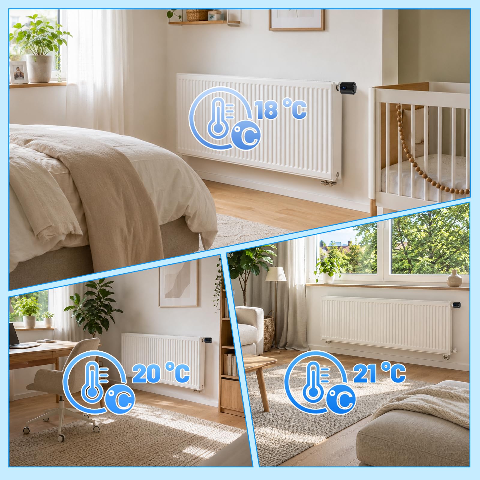 Jopassy WLAN Heizkörperthermostat mit Fenstererkennung und 7 Adaptern