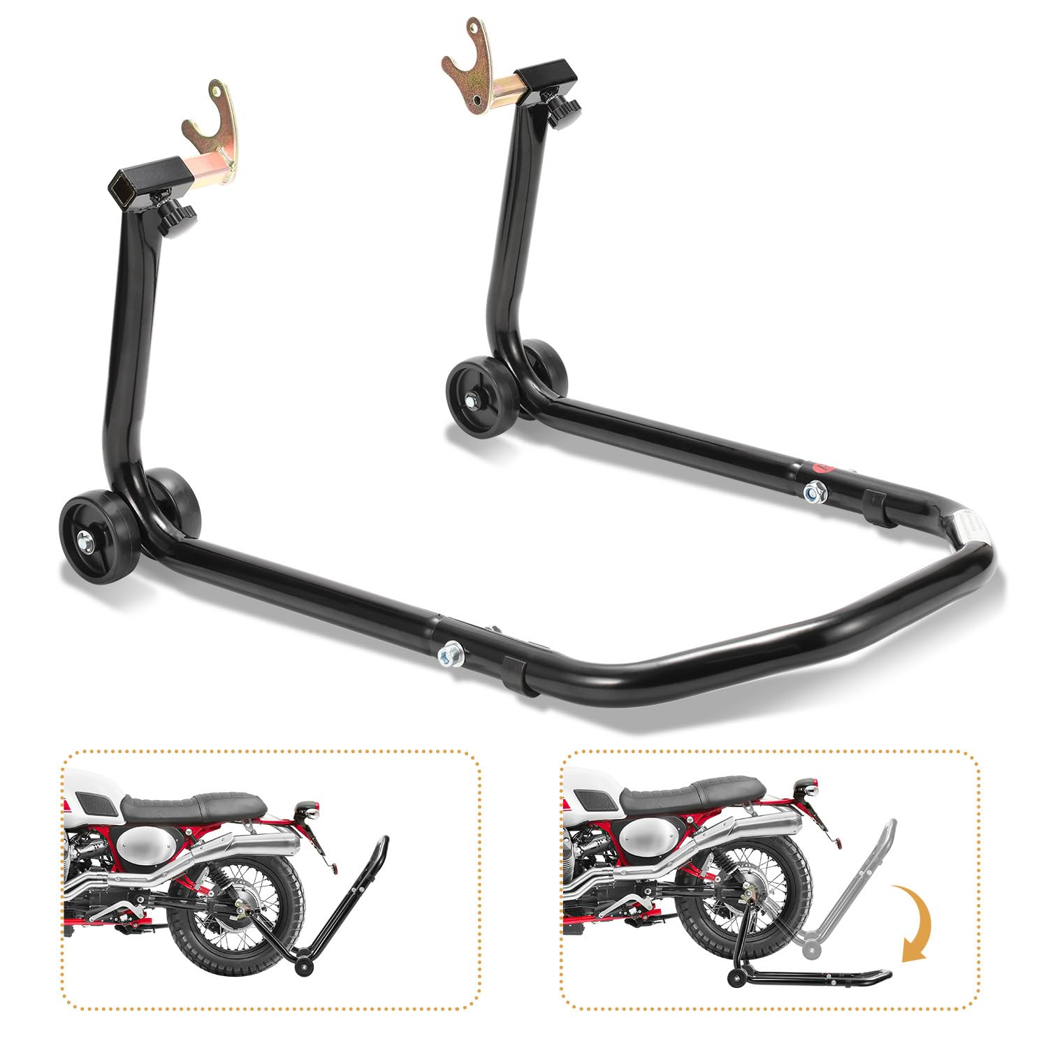 Jopassy Motorrad Montageständer Set vorne und hinten bis 300 kg verstellbar