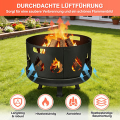 Jopassy Funkenschutz für Feuerschalen Ø 55–100 cm verstellbar aus Stahl