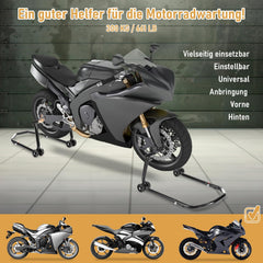 Jopassy Motorrad Montageständer Set vorne und hinten bis 300 kg verstellbar