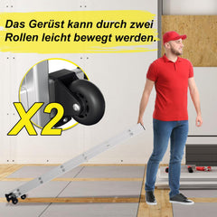 Jopassy 4 in 1 Alu Gerüst 2x6 Sprossen mit Arbeitsplattform Rollen bis 150 kg