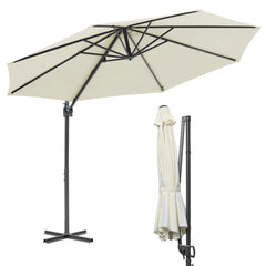Jopassy Sonnenschirm Ampelschirm Ø 300 cm, Rund Marktschirm Groß 360° Rotation, für Gärten, Terrassen