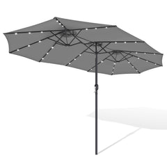 Jopassy Sonnenschirm mit Kurbel, Gartenschirm, mit LED Solar, ohne Ständer