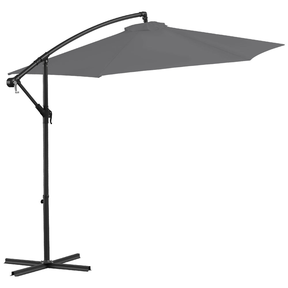 Jopassy Sonnenschirm Ø 300/350 cm, Ampelschirm mit Ständer und Kurbe