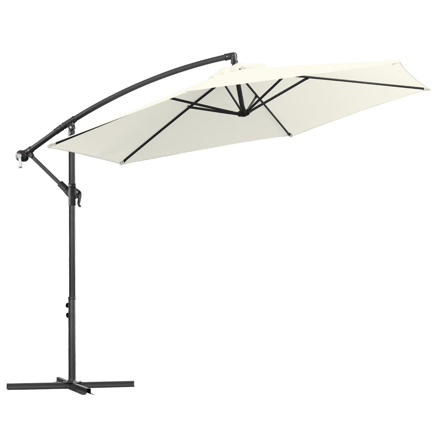 Jopassy Sonnenschirm Ø 300/350 cm, Ampelschirm mit Ständer und Kurbe