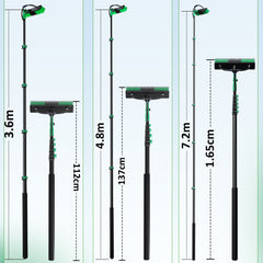 Jopassy Teleskop Waschbürste 3,6M/4,8M/7,2M, Waschbürste mit Teleskopstiel, Teleskopbürste mit Wasseranschluss