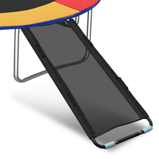 Jopassy Trampolin Rutsche 150 cm, Trampolinleiter & Trampolinzubehör für Kindertrampolin, bis 100 kg belastbar, aus verzinktem Rohr & PP, für Trampoline ab 10 ft