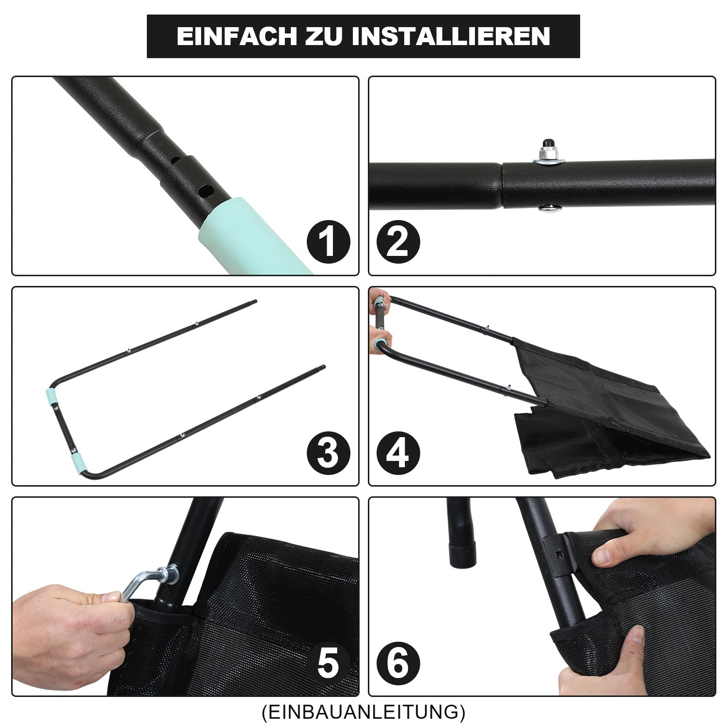 Jopassy Trampolin Rutsche 150 cm, Trampolinleiter & Trampolinzubehör für Kindertrampolin, bis 100 kg belastbar, aus verzinktem Rohr & PP, für Trampoline ab 10 ft