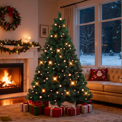 Jopassy Künstlicher Weihnachtsbaum 120/150/180/210 cm mit LED Beleuchtung und Metallständer