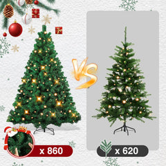 Jopassy Künstlicher Weihnachtsbaum 120/150/180/210 cm mit LED Beleuchtung und Metallständer