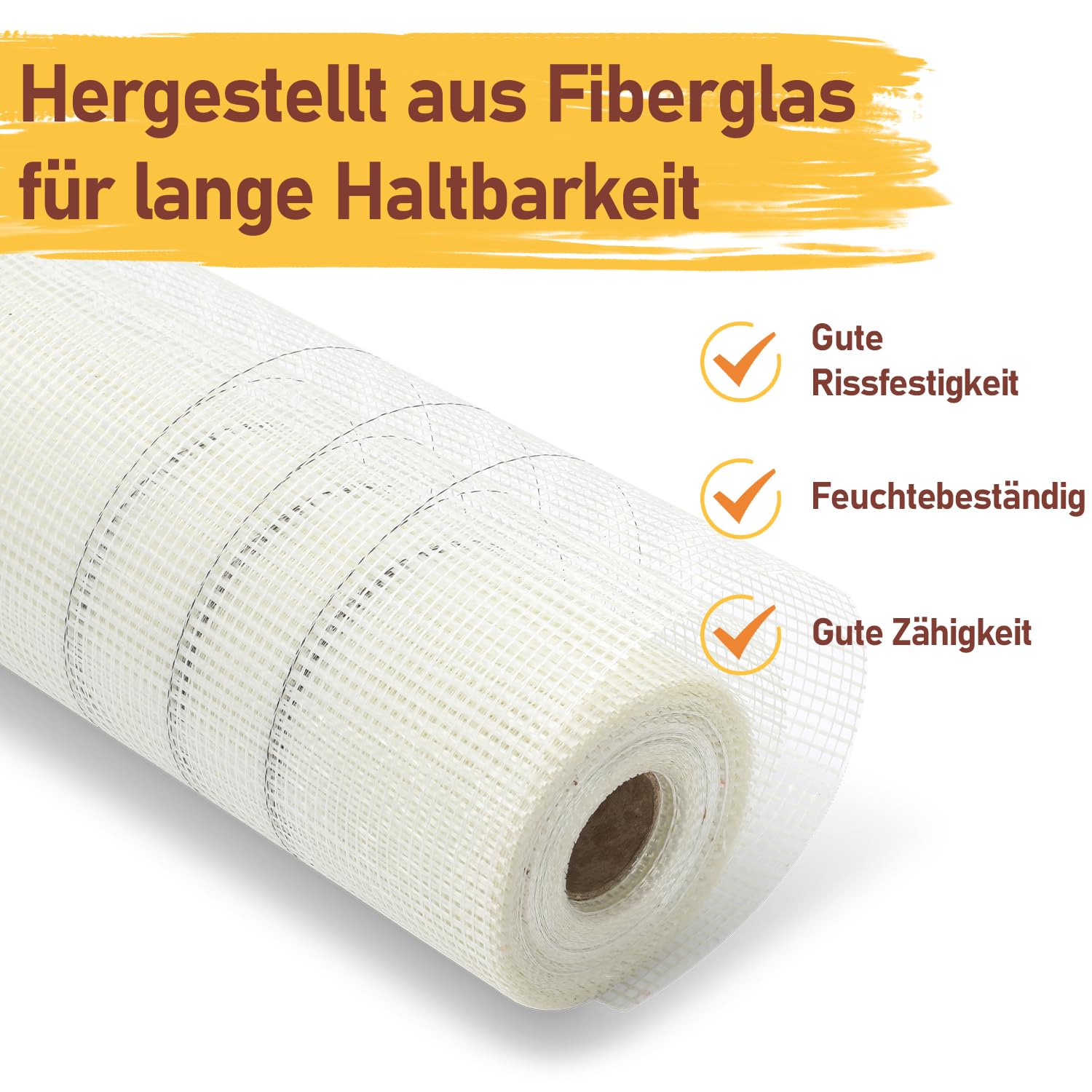 Jopassy Armierungsgewebe 160 g/m² 50 m Rolle Glasfasergewebe für Innenputz Außenputz