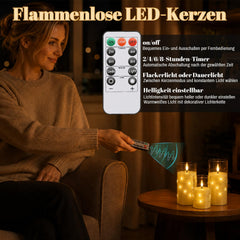 Jopassy LED Kerzen 3er/5er Set mit Lichterkette Fernbedienung und Timer