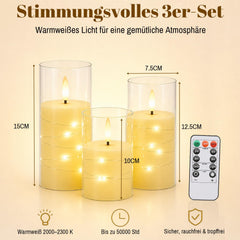 Jopassy LED Kerzen 3er/5er Set mit Lichterkette Fernbedienung und Timer