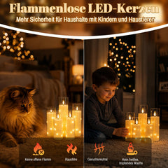 Jopassy LED Kerzen 3er/5er Set mit Lichterkette Fernbedienung und Timer