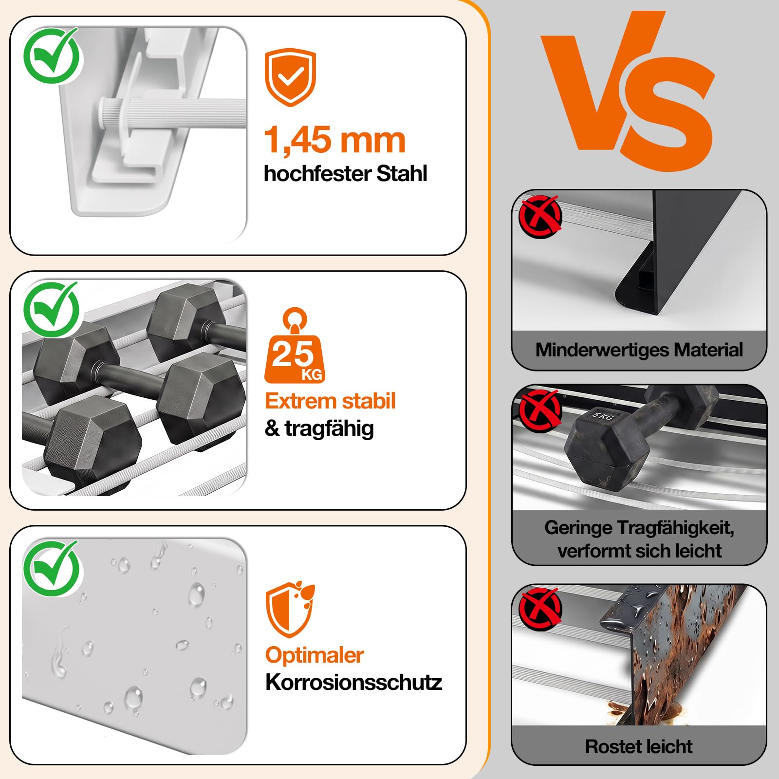 Jopassy Wandwäscheständer klappbar 80/100 cm für Balkon und Innenbereich