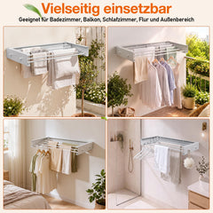 Jopassy Wandwäscheständer klappbar 80/100 cm für Balkon und Innenbereich