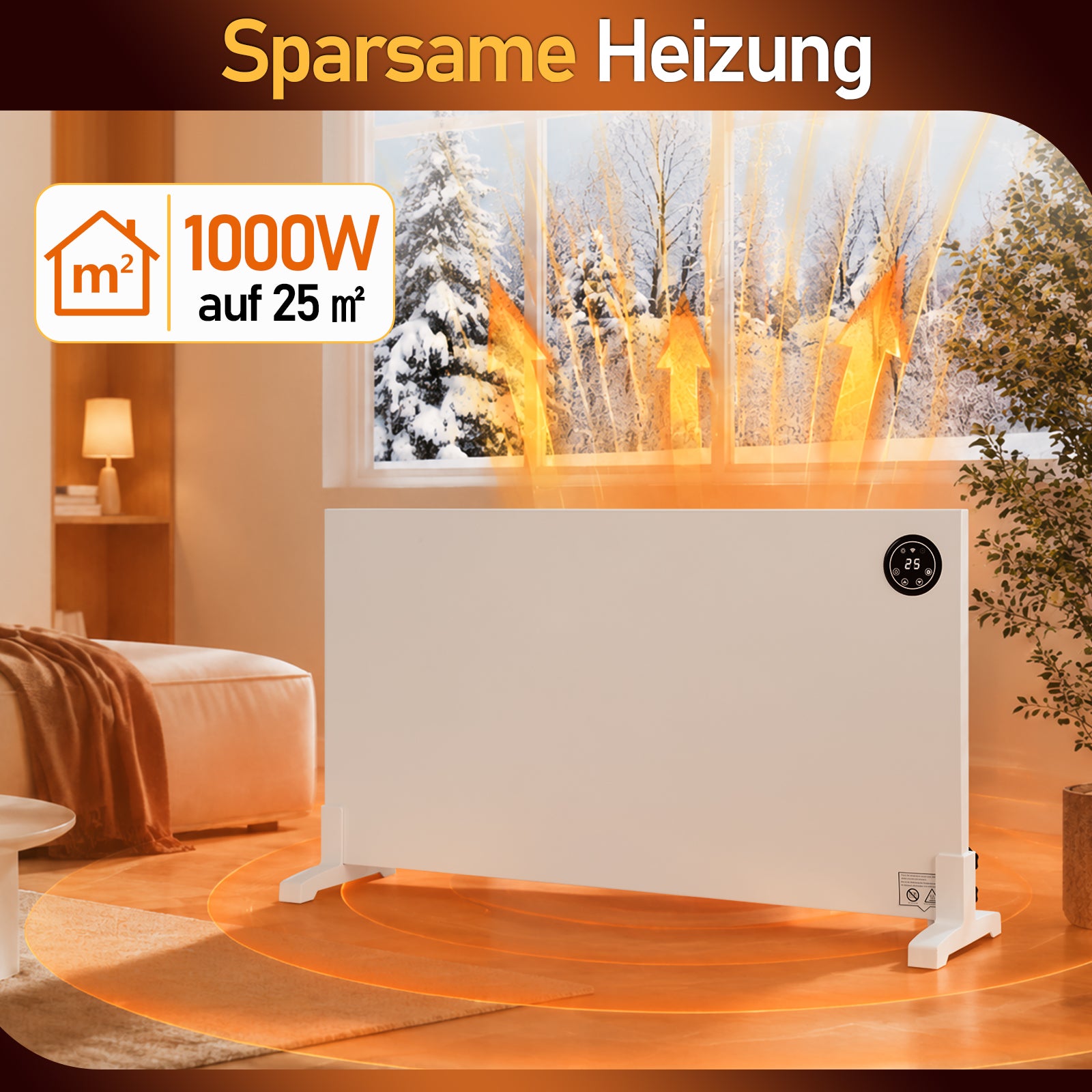 Jopassy Infrarotheizung 400/750/1000W mit Thermostat Tuya App und Fernbedienung