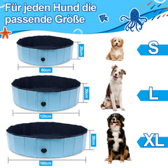Jopassy Faltbarer Haustierpool rutschfest für Hunde und Katzen
