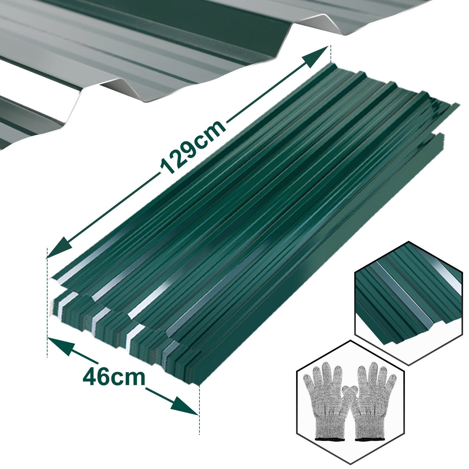 Jopassy Trapezblech 129 x 46 cm für Dach und Wand