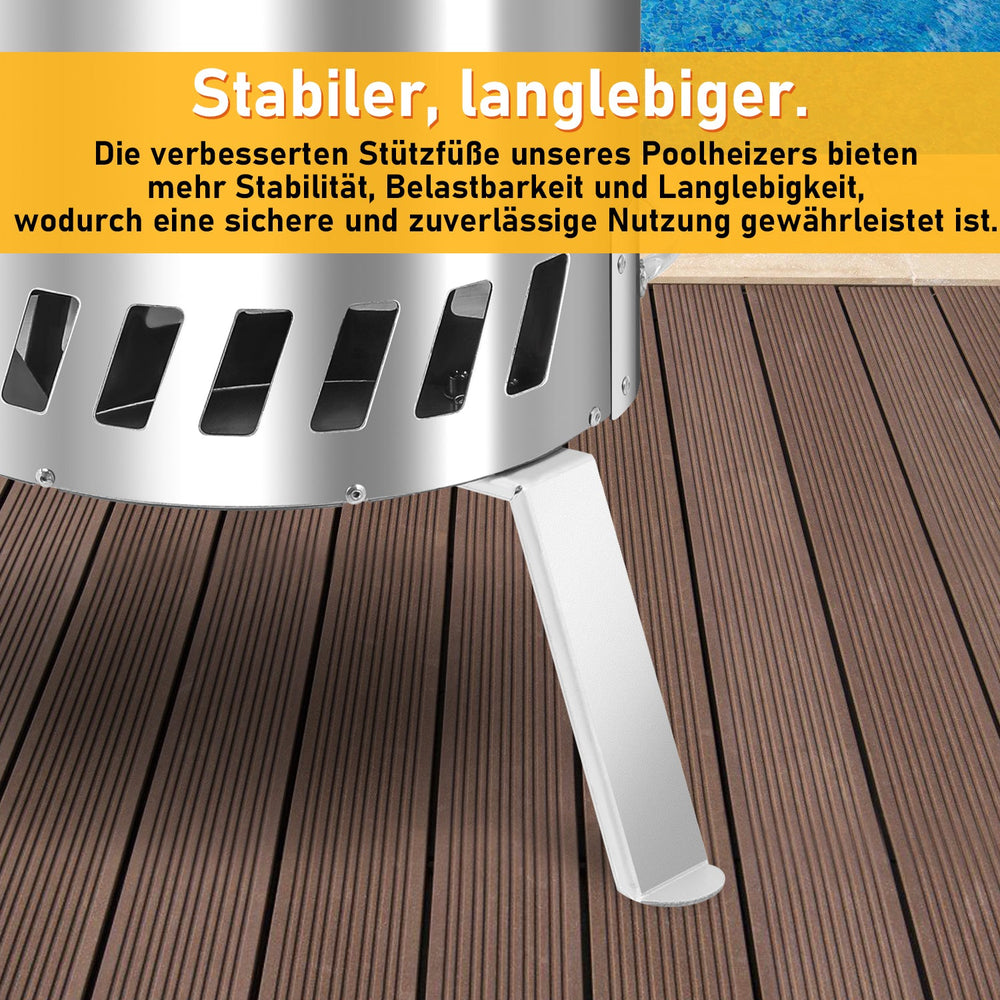 Brennholz Poolheizung Edelstahl