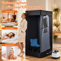 Jopassy Tragbare Dampfsauna 90 × 90 × 180 cm mit 9 Heizstufen und Fernbedienung