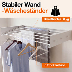 Jopassy Wandwäscheständer klappbar 80/100 cm für Balkon und Innenbereich