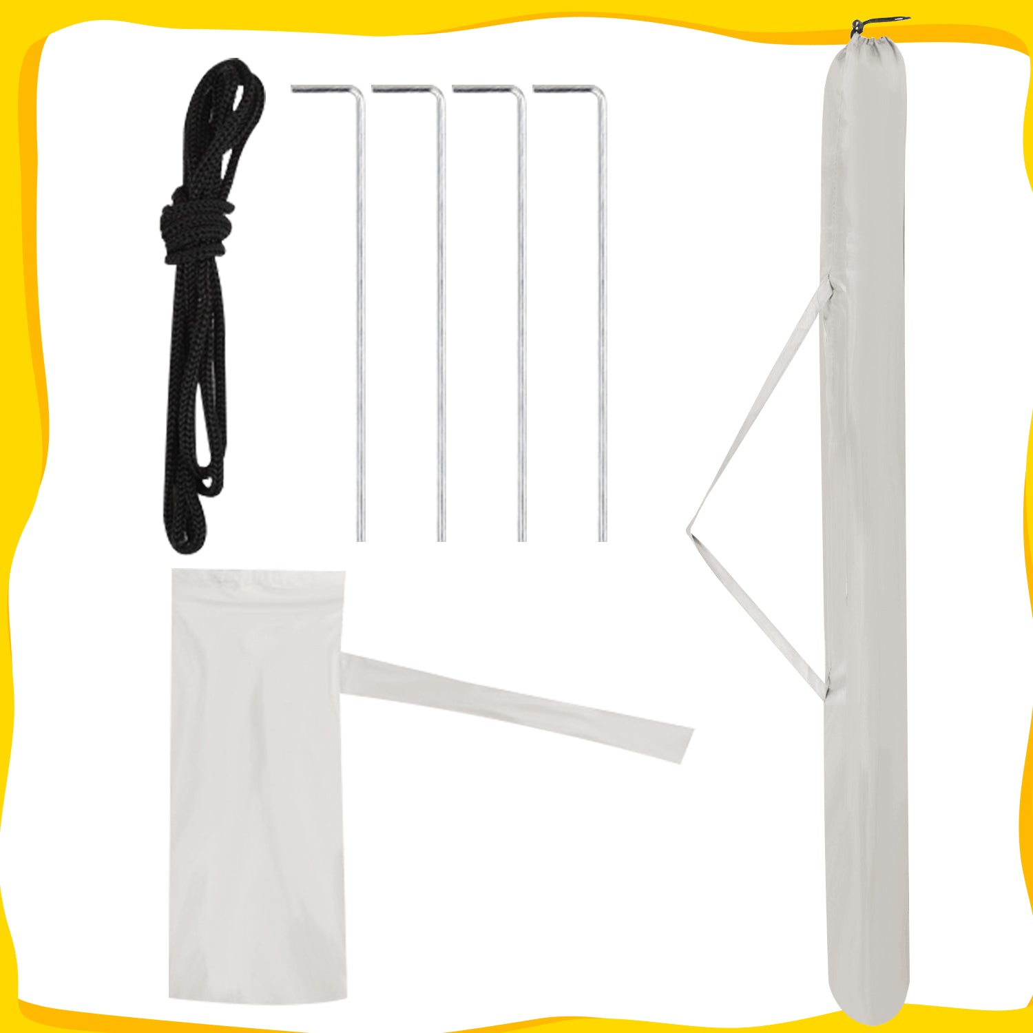 Jopassy Strandmuschel Ø210×220 cm, Sonnenschirm UV50+, 2-in-1 Alu Strandschirm mit Windschutz, faltbar & leicht