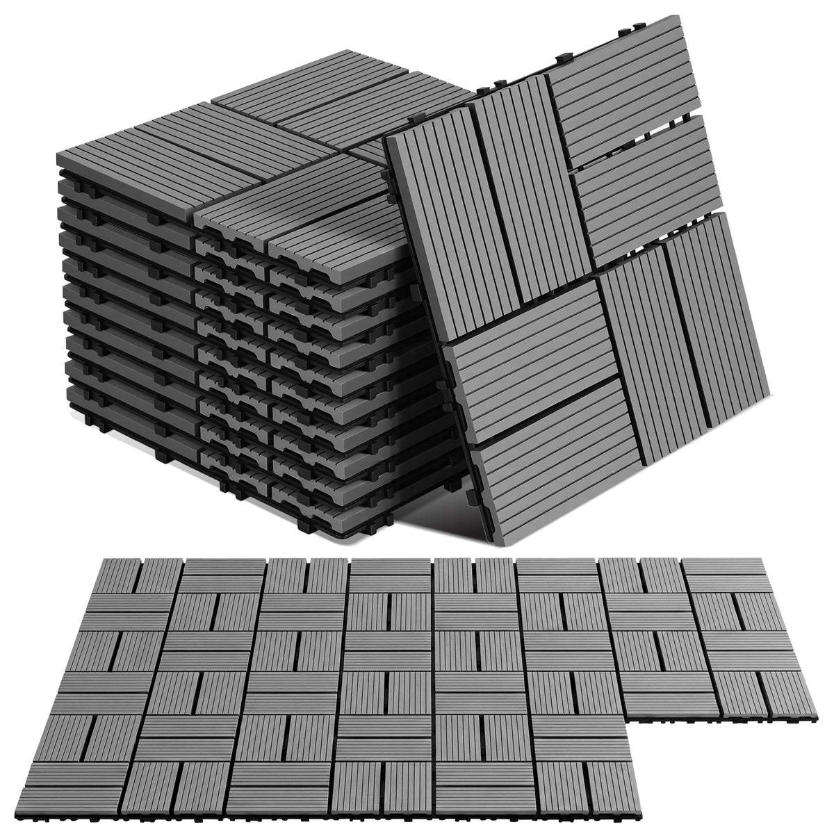 Jopassy PP Terrassenfliesen 30 x 30 cm für Balkon und Pool