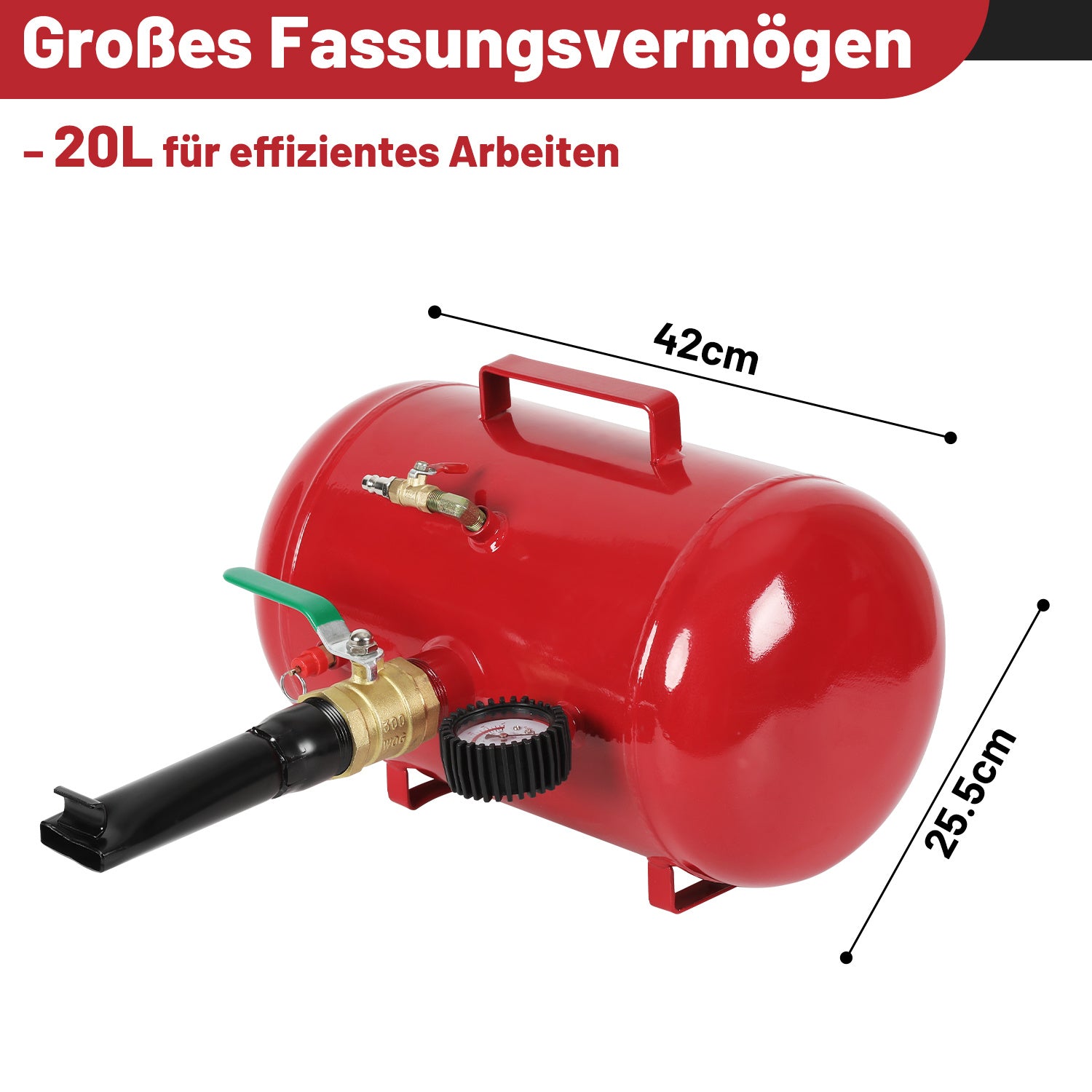 Jopassy Schnellluftpumpe für Autoreifen 20/40L