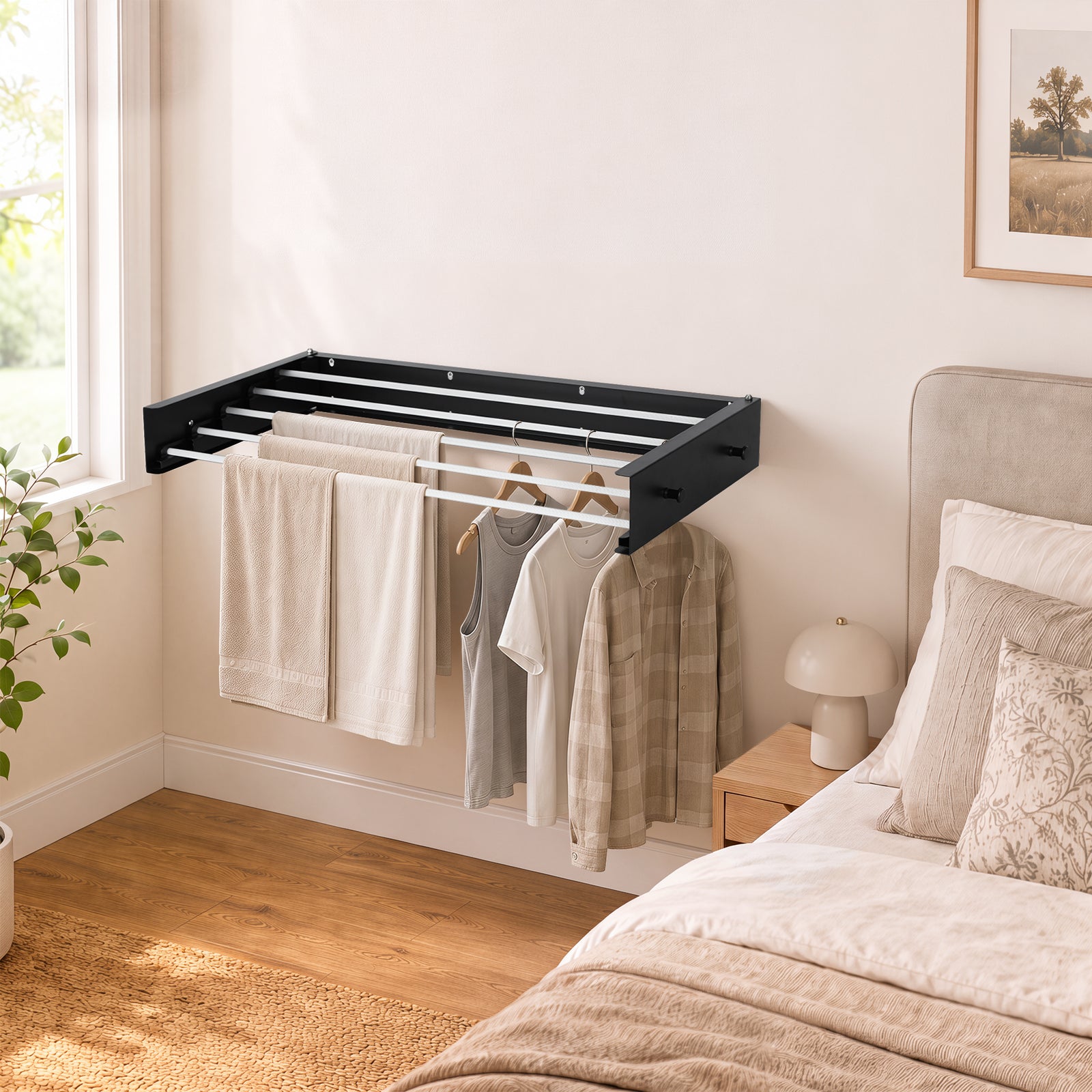 Jopassy Wandwäscheständer klappbar 80/100 cm für Balkon und Innenbereich
