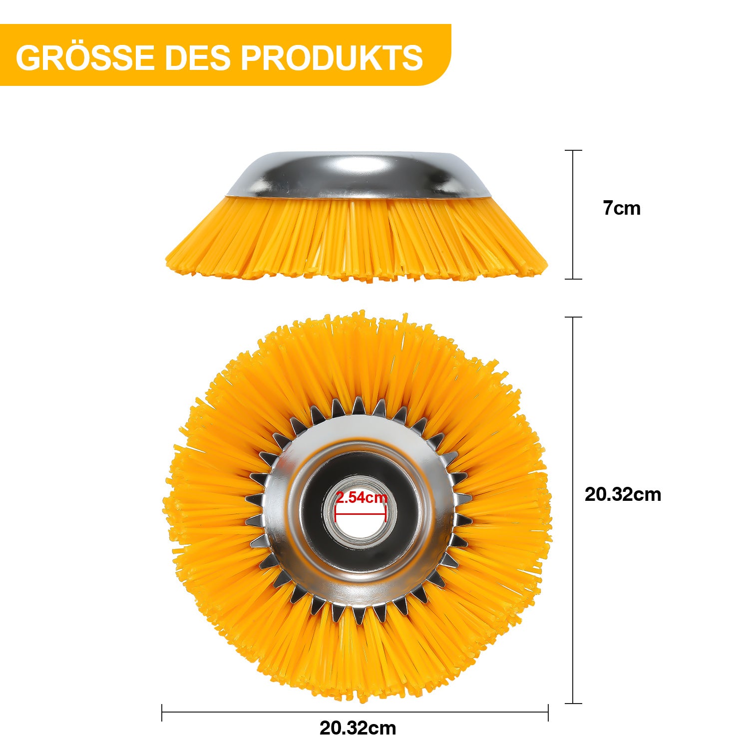 Jopassy Unkrautbürste 200 mm Nylon Drahtbürste für Freischneider